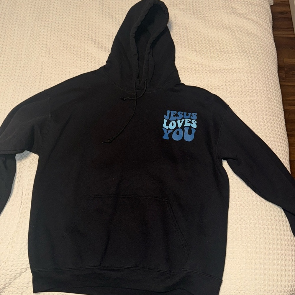 Black “Jesus Loves You” Hoodie